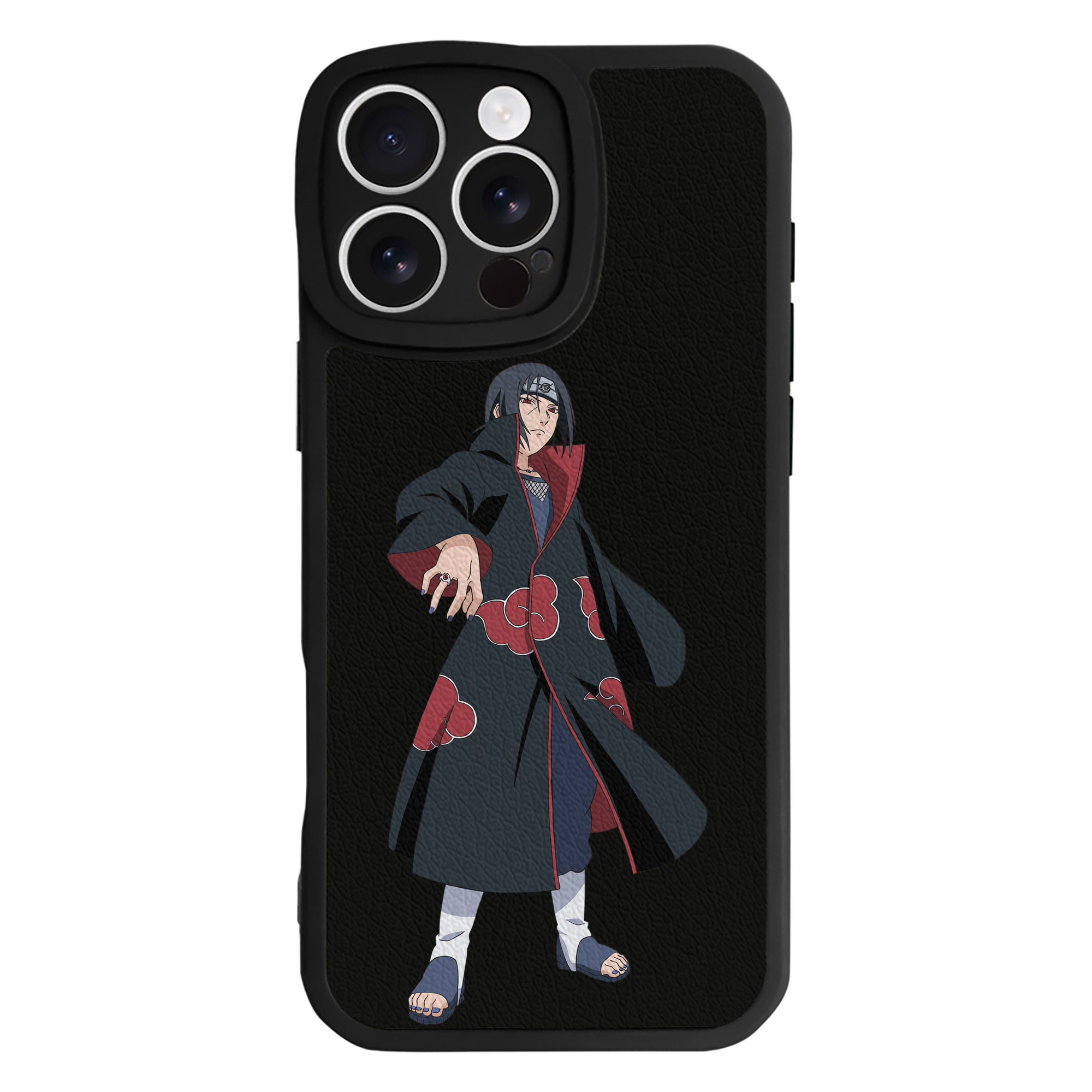 （画像用） NARUTO -ナルト- うちは イタチ Uchiha Itachi 【iPhone 16シリーズ対応】シリコンスマホケース（レザー調） 材質：シリコン